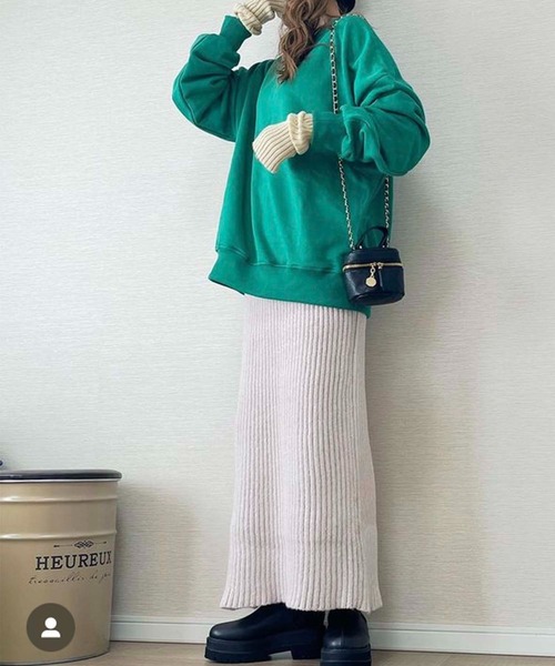 toucher du brise（トゥシェドブリーズ）の「ロング ニットナロー スカート（スカート・レディース・オフホワイト/ブラック/カーキ/ピンク・M）」の20枚目の写真