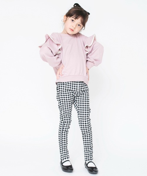 BRANSHES（ブランシェス）の「無地/ドット柄袖フリル長袖トレーナー（スウェット・キッズ・アイボリー/ブラウン/ピンク・100/110/120/90/140/150/130）」の12枚目の写真