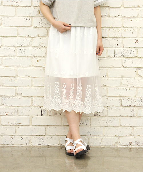 Kastane（カスタネ）の「【Kastane】レースチュールスカート（スカート・レディース・ホワイト・FREE）」の4枚目の写真