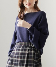 総針ボートネックプルオーバー