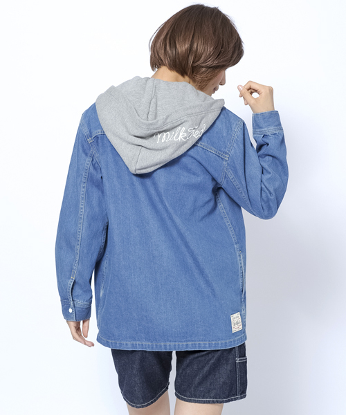 MILKFED.(ミルクフェド)の「BIG SHIRT JACKET(ブルゾン・レディース・カモフラージュ/インディゴブルー・SMALL/MEDIUM)」の8枚目の写真
