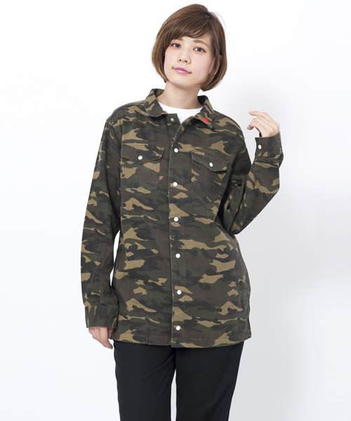 MILKFED.(ミルクフェド)の「BIG SHIRT JACKET(ブルゾン・レディース・カモフラージュ/インディゴブルー・SMALL/MEDIUM)」の16枚目の写真