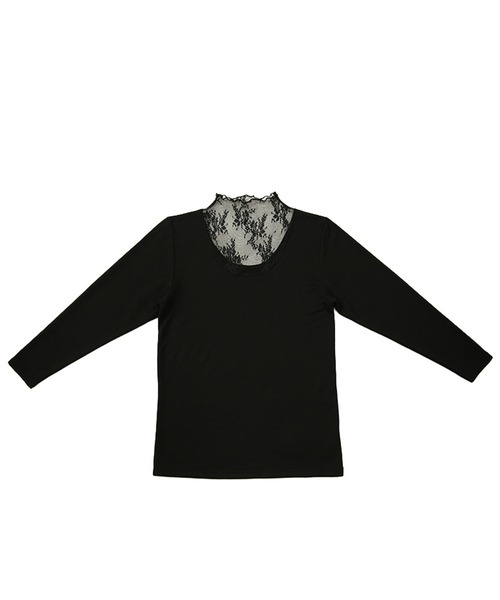 and it_(アンドイット)の「極暖シアーネックインナーカットソー(Tシャツ/カットソー・レディース・オフホワイト/ブラック系1/ブラック系2・LL/M/L)」の7枚目の写真
