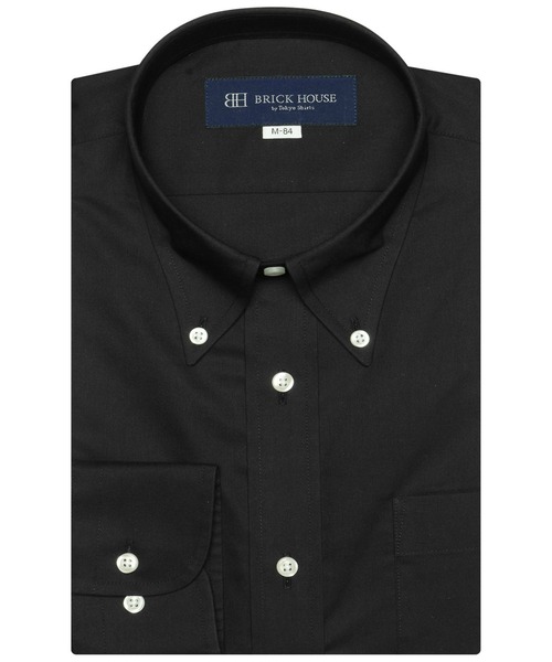 TOKYO SHIRTS(トウキョウシャツ)の「形態安定ノーアイロン ボタンダウン 長袖ビジネスワイシャツ(ビジネスシャツ・メンズ・ブラック・首回り43cm-裄丈82cm/首回り37cm-裄丈80cm/首回り43cm-裄丈86cm/首回り42cm-裄丈86cm/首回り41cm-裄丈86cm/首回り41cm-裄丈82cm/首回り39cm-裄丈80cm/首回り39cm-裄丈84cm/首回り37cm-裄丈84cm/首回り42cm-裄丈82cm)」の1枚目の写真