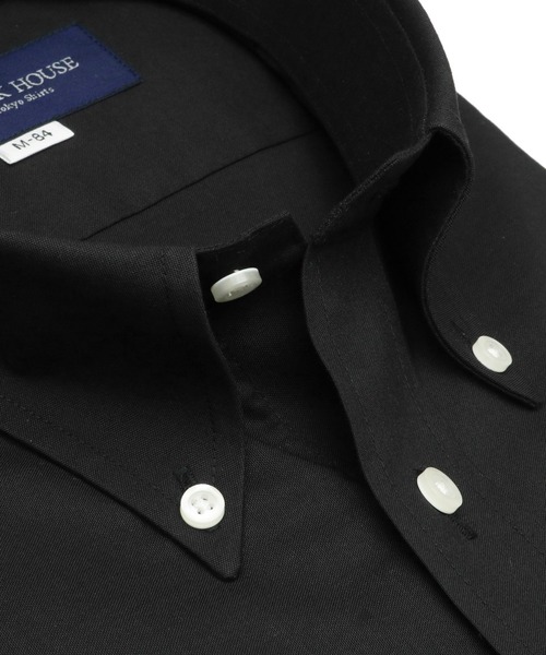 TOKYO SHIRTS(トウキョウシャツ)の「形態安定ノーアイロン ボタンダウン 長袖ビジネスワイシャツ(ビジネスシャツ・メンズ・ブラック・首回り43cm-裄丈82cm/首回り37cm-裄丈80cm/首回り43cm-裄丈86cm/首回り42cm-裄丈86cm/首回り41cm-裄丈86cm/首回り41cm-裄丈82cm/首回り39cm-裄丈80cm/首回り39cm-裄丈84cm/首回り37cm-裄丈84cm/首回り42cm-裄丈82cm)」の2枚目の写真