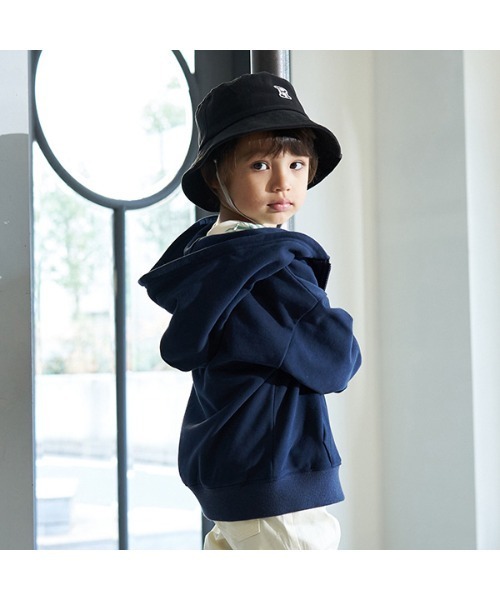 b・ROOM(ビールーム)の「ドロップシンプルジップパーカ(Tシャツ/カットソー・キッズ・アイボリー/ブルーグレー/グリーン/ネイビー/マスタード・100cm/110cm/120cm/130cm/140cm/150cm)」の14枚目の写真