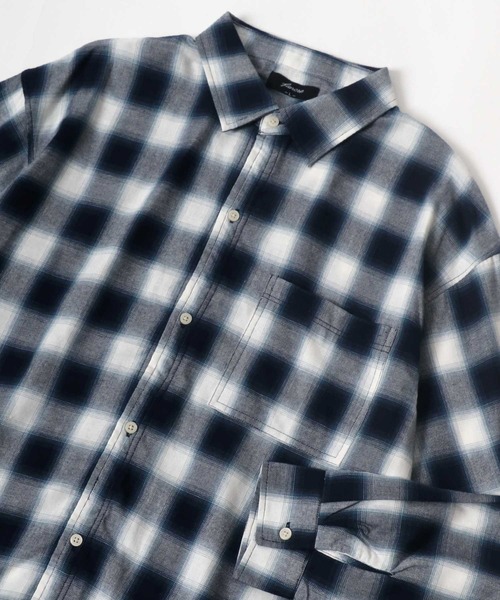 MARUKAWA(マルカワ)の「オンブレチェック レギュラーカラー ネルシャツ(シャツ/ブラウス・メンズ・ネイビー/グリーン/ブラック/ブルー/オレンジ/レッド/ブラック系その他/ブラウン/ブルー系その他・M/LL/L)」の22枚目の写真
