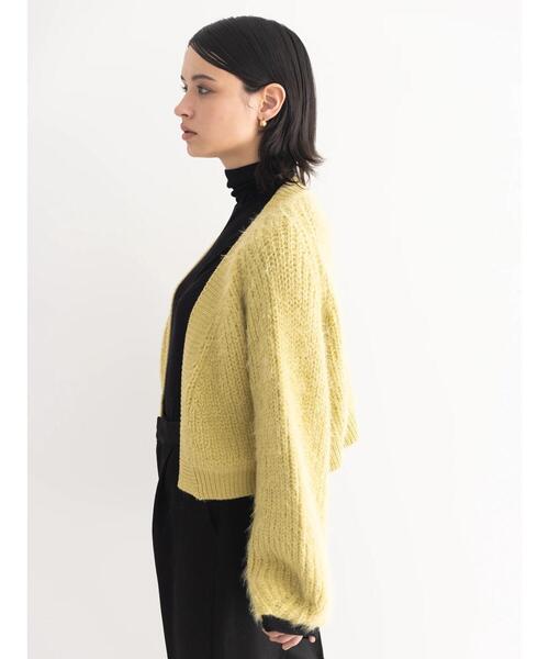 koe（コエ）の「【&g'aime】シャギーニットカーディガン（カーディガン/ボレロ・レディース・ライトグリーン/ブラック・FREE）」の5枚目の写真