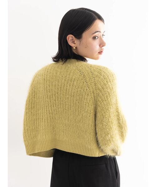 koe（コエ）の「【&g'aime】シャギーニットカーディガン（カーディガン/ボレロ・レディース・ライトグリーン/ブラック・FREE）」の6枚目の写真