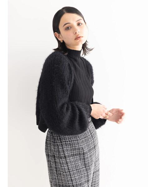 koe（コエ）の「【&g'aime】シャギーニットカーディガン（カーディガン/ボレロ・レディース・ライトグリーン/ブラック・FREE）」の12枚目の写真