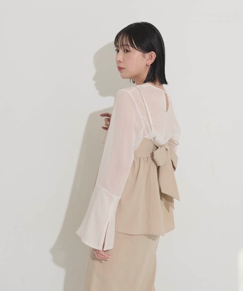 Aunt Marie's（アントマリーズ）の「シアークルーネックトップス（シャツ/ブラウス・レディース・ブルー/チャコールグレー/アイボリー・FREE）」の16枚目の写真