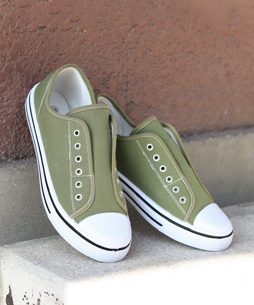 AAA+（サンエープラス）の「AAA+ / ローテクスリッポンスニーカー（スリッポン・レディース・ブラック/ホワイト/ブラック×ブラック/ベージュ/カーキ/レッド/ネイビー/キナリ/グリーン/ライトブルー/グレー・44/40/42/34/36/38）」の19枚目の写真