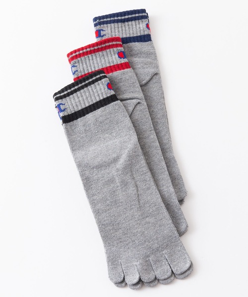 Champion(チャンピオン)の「【CHAMPION/チャンピオン】5本指 抗菌防臭機能 クォーター 3P ソックス 靴下 3足組 リサイクルコットン使用(ソックス/靴下・メンズ・ブラック/チャコールグレー/グレー・MEDIUM)」の3枚目の写真