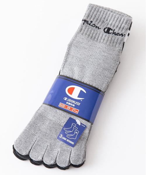 Champion(チャンピオン)の「【CHAMPION/チャンピオン】5本指 抗菌防臭機能 クォーター 3P ソックス 靴下 3足組 リサイクルコットン使用(ソックス/靴下・メンズ・ブラック/チャコールグレー/グレー・MEDIUM)」の10枚目の写真