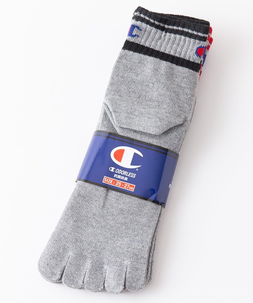 Champion(チャンピオン)の「【CHAMPION/チャンピオン】5本指 抗菌防臭機能 クォーター 3P ソックス 靴下 3足組 リサイクルコットン使用(ソックス/靴下・メンズ・ブラック/チャコールグレー/グレー・MEDIUM)」の9枚目の写真