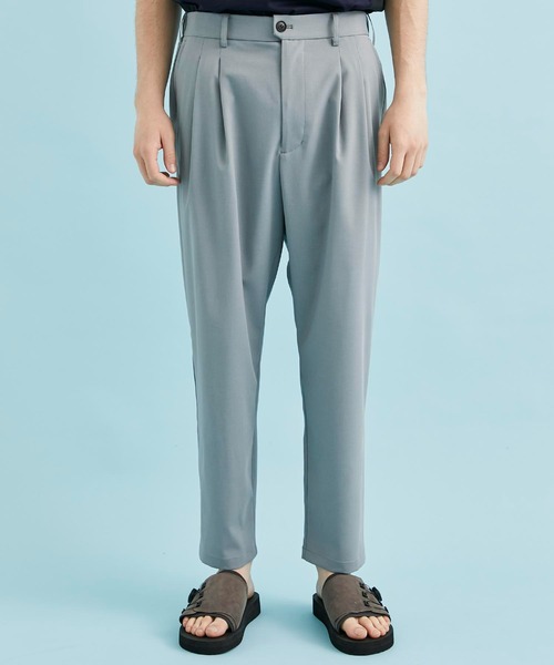 CITY TOKYO（シティトウキョウ）の「ワイドテーパードアンクルパンツ（スラックス・メンズ・ライトブルーグレー/ブラック/ホワイト・1/2/3）」の5枚目の写真