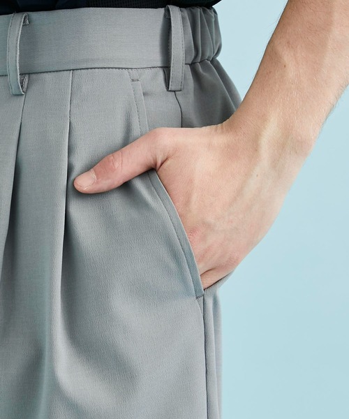 CITY TOKYO（シティトウキョウ）の「ワイドテーパードアンクルパンツ（スラックス・メンズ・ライトブルーグレー/ブラック/ホワイト・1/2/3）」の9枚目の写真