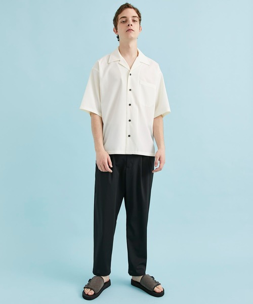 CITY TOKYO（シティトウキョウ）の「ワイドテーパードアンクルパンツ（スラックス・メンズ・ライトブルーグレー/ブラック/ホワイト・1/2/3）」の14枚目の写真