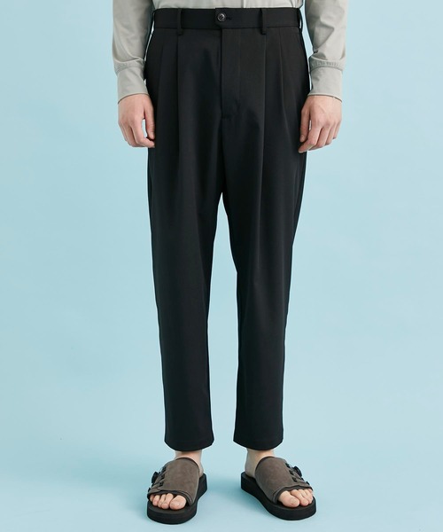 CITY TOKYO（シティトウキョウ）の「ワイドテーパードアンクルパンツ（スラックス・メンズ・ライトブルーグレー/ブラック/ホワイト・1/2/3）」の15枚目の写真