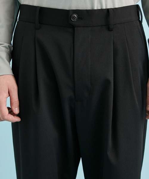 CITY TOKYO（シティトウキョウ）の「ワイドテーパードアンクルパンツ（スラックス・メンズ・ライトブルーグレー/ブラック/ホワイト・1/2/3）」の18枚目の写真