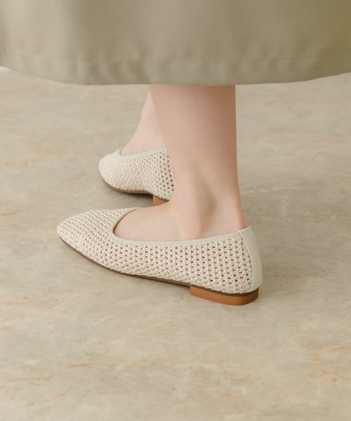 RODE SKO(ロデスコ)の「『MADE IN JAPAN』スクエアメッシュフラットシューズ(バレエシューズ・レディース・アイボリー/ブラウン/ベージュ・36/37/38)」の8枚目の写真