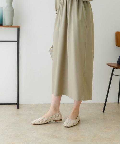 RODE SKO(ロデスコ)の「『MADE IN JAPAN』スクエアメッシュフラットシューズ(バレエシューズ・レディース・アイボリー/ブラウン/ベージュ・36/37/38)」の10枚目の写真