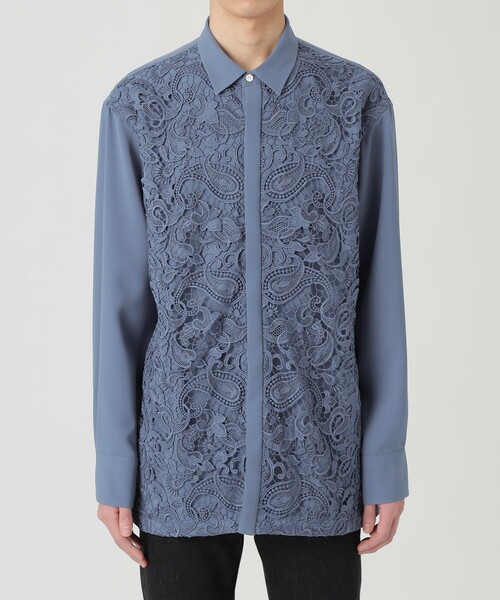 LOVELESS（ラブレス）の「レースペイズリー シャツ（シャツ/ブラウス・メンズ・ブラック/ブルー系その他3/オフホワイト・S/M/L）」の4枚目の写真