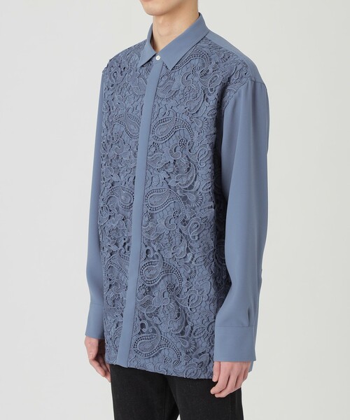 LOVELESS（ラブレス）の「レースペイズリー シャツ（シャツ/ブラウス・メンズ・ブラック/ブルー系その他3/オフホワイト・S/M/L）」の5枚目の写真
