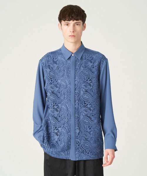 LOVELESS（ラブレス）の「レースペイズリー シャツ（シャツ/ブラウス・メンズ・ブラック/ブルー系その他3/オフホワイト・S/M/L）」の3枚目の写真