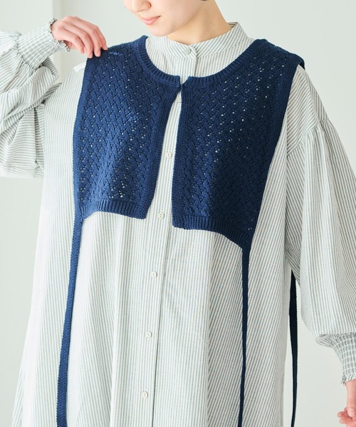 Crisp(クリスプ)の「サイドリボンニットカラー(ニット/セーター・レディース・ネイビー/ブラウン/アイボリー・FREE)」の22枚目の写真