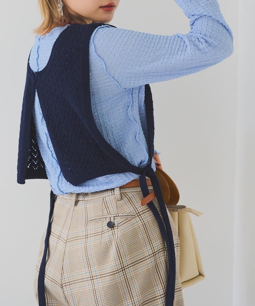 Crisp(クリスプ)の「サイドリボンニットカラー(ニット/セーター・レディース・ネイビー/ブラウン/アイボリー・FREE)」の21枚目の写真