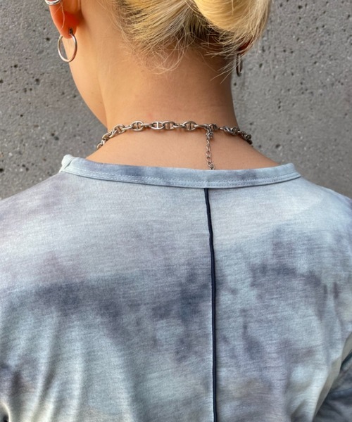 CIAOPANIC（チャオパニック）の「タイダイ柄天竺トップス（Tシャツ/カットソー・レディース・ブラウン/ブルー/パープル・FREE）」の14枚目の写真