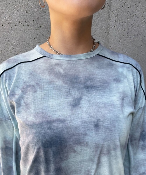 CIAOPANIC（チャオパニック）の「タイダイ柄天竺トップス（Tシャツ/カットソー・レディース・ブラウン/ブルー/パープル・FREE）」の9枚目の写真