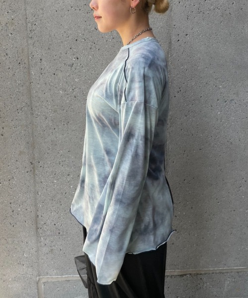 CIAOPANIC（チャオパニック）の「タイダイ柄天竺トップス（Tシャツ/カットソー・レディース・ブラウン/ブルー/パープル・FREE）」の7枚目の写真