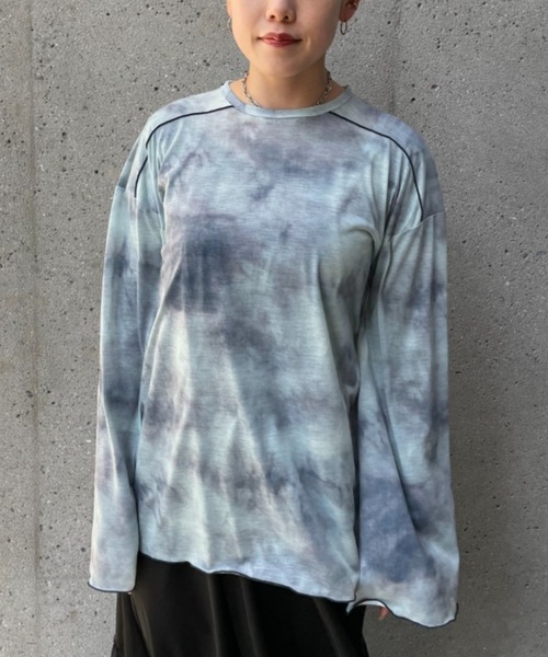 CIAOPANIC（チャオパニック）の「タイダイ柄天竺トップス（Tシャツ/カットソー・レディース・ブラウン/ブルー/パープル・FREE）」の6枚目の写真