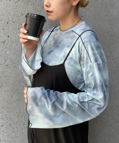 CIAOPANIC（チャオパニック）の「タイダイ柄天竺トップス（Tシャツ/カットソー・レディース・ブラウン/ブルー/パープル・FREE）」の5枚目の写真