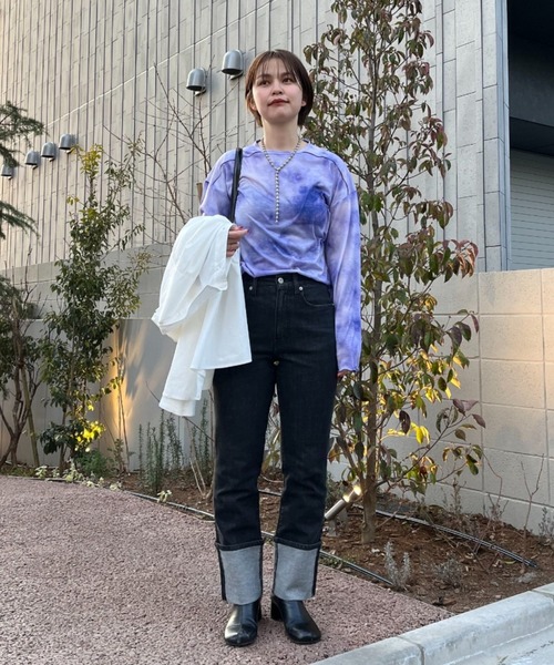 CIAOPANIC（チャオパニック）の「タイダイ柄天竺トップス（Tシャツ/カットソー・レディース・ブラウン/ブルー/パープル・FREE）」の16枚目の写真