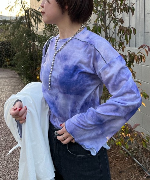 CIAOPANIC（チャオパニック）の「タイダイ柄天竺トップス（Tシャツ/カットソー・レディース・ブラウン/ブルー/パープル・FREE）」の21枚目の写真