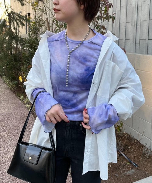 CIAOPANIC（チャオパニック）の「タイダイ柄天竺トップス（Tシャツ/カットソー・レディース・ブラウン/ブルー/パープル・FREE）」の19枚目の写真