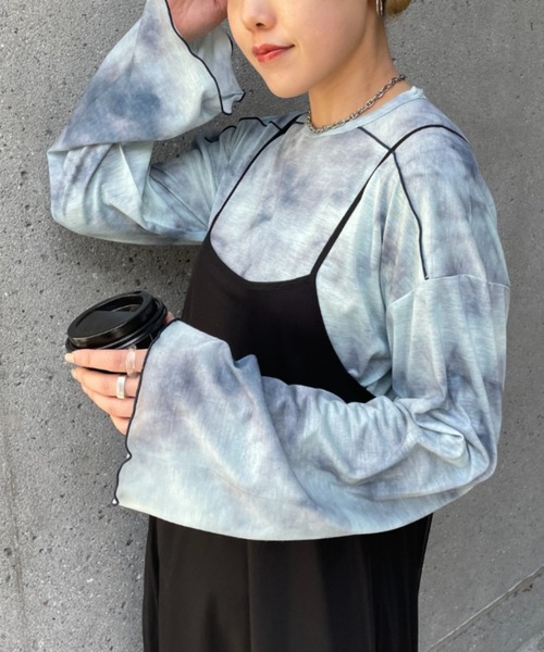 CIAOPANIC（チャオパニック）の「タイダイ柄天竺トップス（Tシャツ/カットソー・レディース・ブラウン/ブルー/パープル・FREE）」の4枚目の写真
