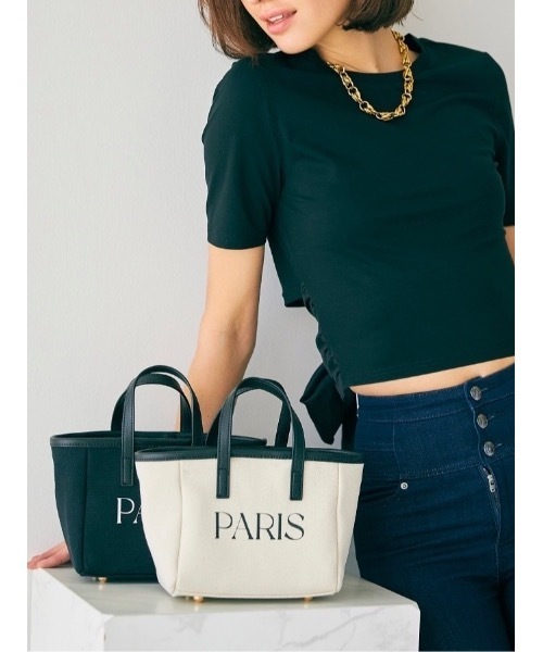 PARISロゴキャンバストートバッグ_M