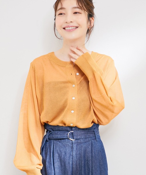 【接触冷感】【前後2WAY】シアーカーディガン