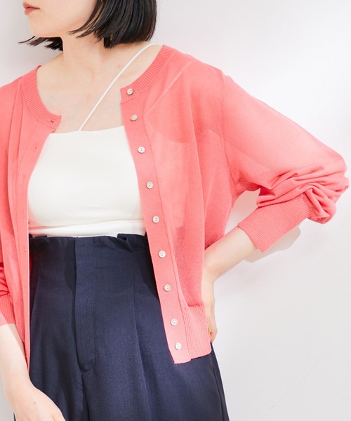 【接触冷感】【前後2WAY】シアーカーディガン