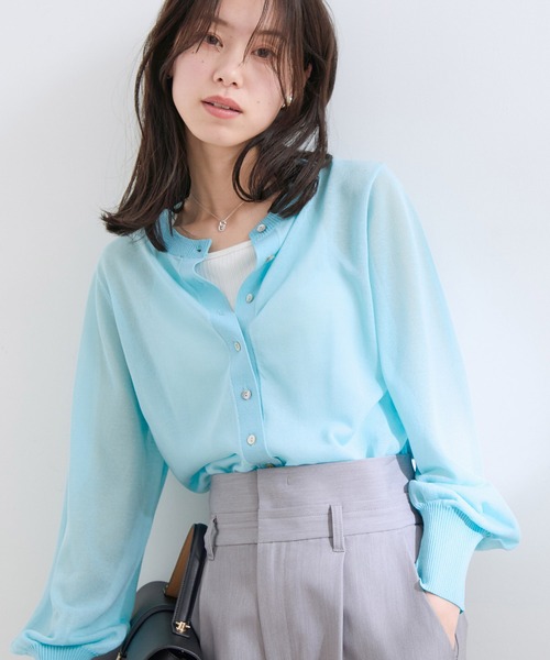 【接触冷感】【前後2WAY】シアーカーディガン