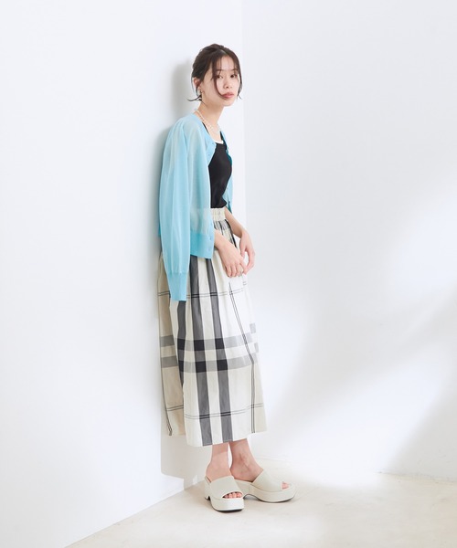 【接触冷感】【前後2WAY】シアーカーディガン