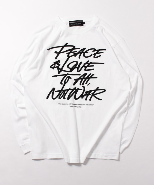 LIBERTY CITY（リバティシティ）の「【LIBERTY CITY/リバティーシティ】 [PEACE&LOVE] ロンT（Tシャツ/カットソー・メンズ・ホワイト/ブラック・4/2/3）」の3枚目の写真