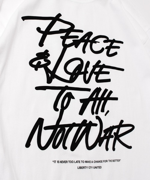 LIBERTY CITY（リバティシティ）の「【LIBERTY CITY/リバティーシティ】 [PEACE&LOVE] ロンT（Tシャツ/カットソー・メンズ・ホワイト/ブラック・4/2/3）」の4枚目の写真