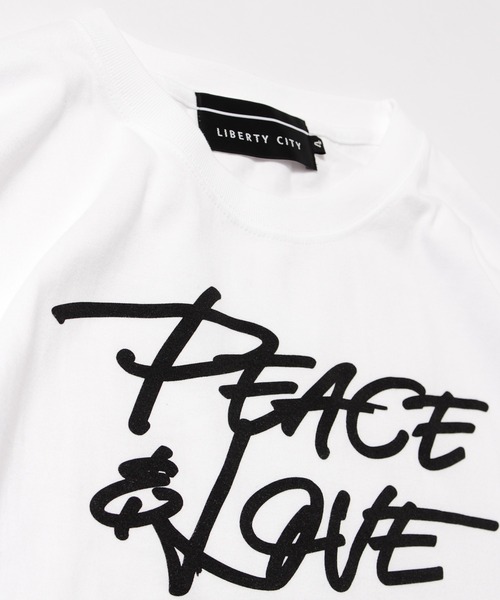 LIBERTY CITY（リバティシティ）の「【LIBERTY CITY/リバティーシティ】 [PEACE&LOVE] ロンT（Tシャツ/カットソー・メンズ・ホワイト/ブラック・4/2/3）」の5枚目の写真