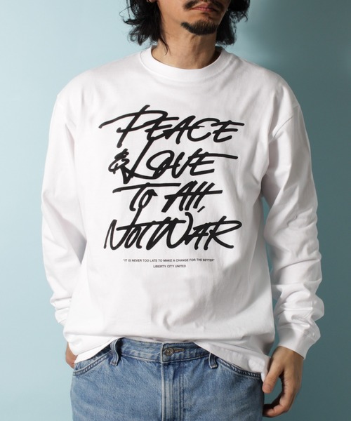 LIBERTY CITY（リバティシティ）の「【LIBERTY CITY/リバティーシティ】 [PEACE&LOVE] ロンT（Tシャツ/カットソー・メンズ・ホワイト/ブラック・4/2/3）」の10枚目の写真
