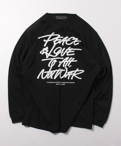 LIBERTY CITY（リバティシティ）の「【LIBERTY CITY/リバティーシティ】 [PEACE&LOVE] ロンT（Tシャツ/カットソー・メンズ・ホワイト/ブラック・4/2/3）」の11枚目の写真
